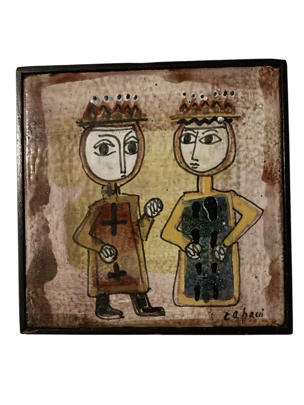Bruno Capacci Hand-Painted & Glazed Ceramic Art Tile